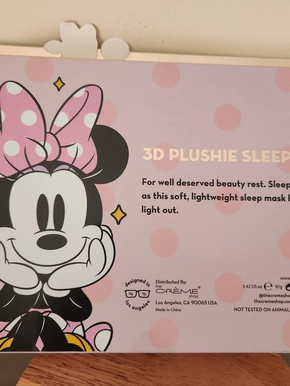 Creme Shop Disney Minnie Mouse 3D Plushie Sleeping Mask New